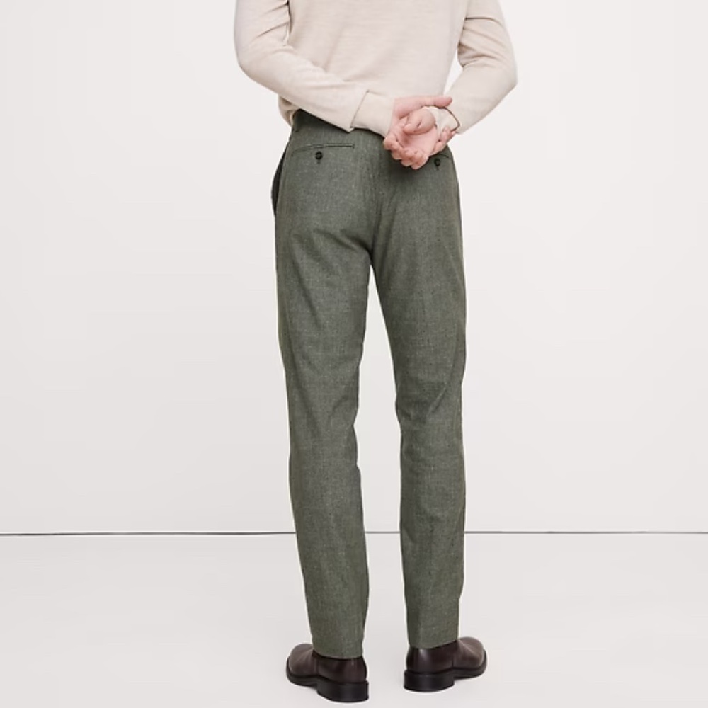 NWT Banana Republic Wrinkle Resistant Green Tailored Fit Pants 34x30 - Picture 4 of 5